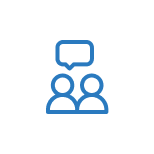 People with conversation bubble icon